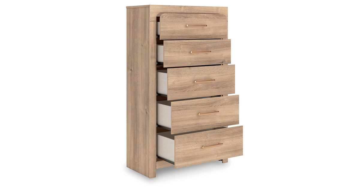 Kinlanni Tan Chest of Drawers by ASHLEY FURNITURE at Eve Furniture