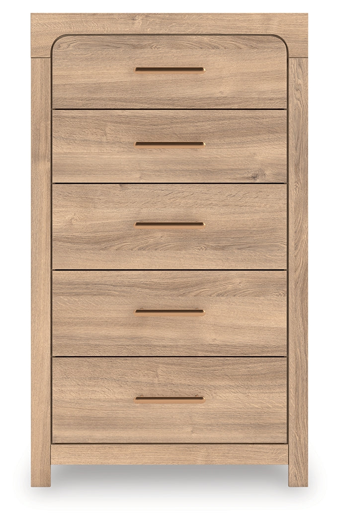 Kinlanni Tan Chest of Drawers by ASHLEY FURNITURE at Eve Furniture