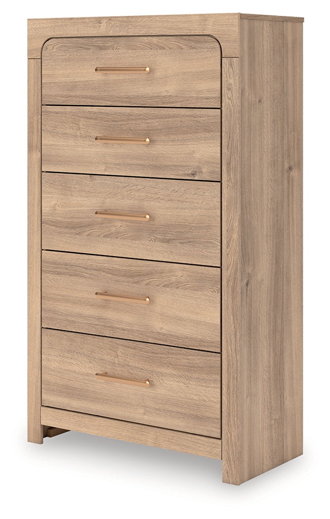 Kinlanni Tan Chest of Drawers by ASHLEY FURNITURE at Eve Furniture