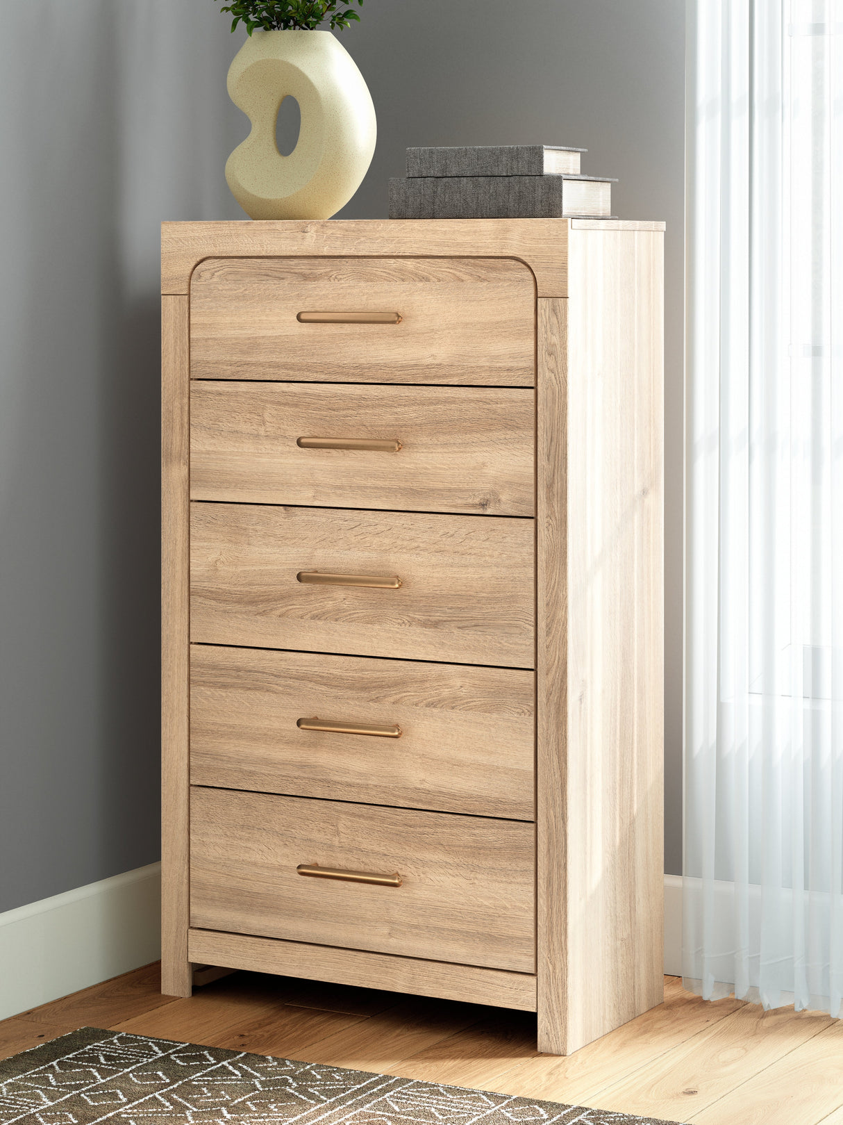 Kinlanni Tan Chest of Drawers by ASHLEY FURNITURE at Eve Furniture