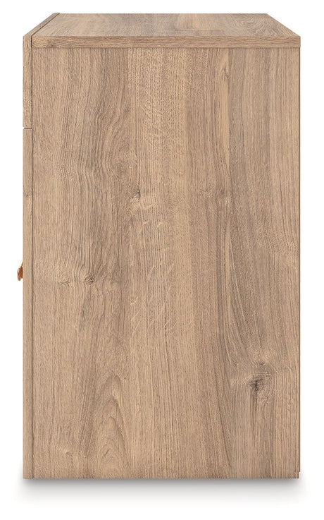 Kinlanni Tan Nightstand by Ashley at Eve Furniture