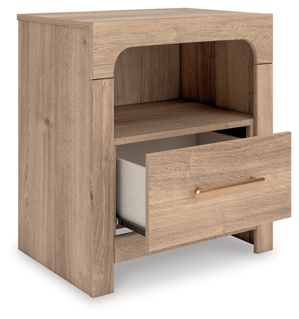 Kinlanni Tan Nightstand by ASHLEY FURNITURE at Eve Furniture