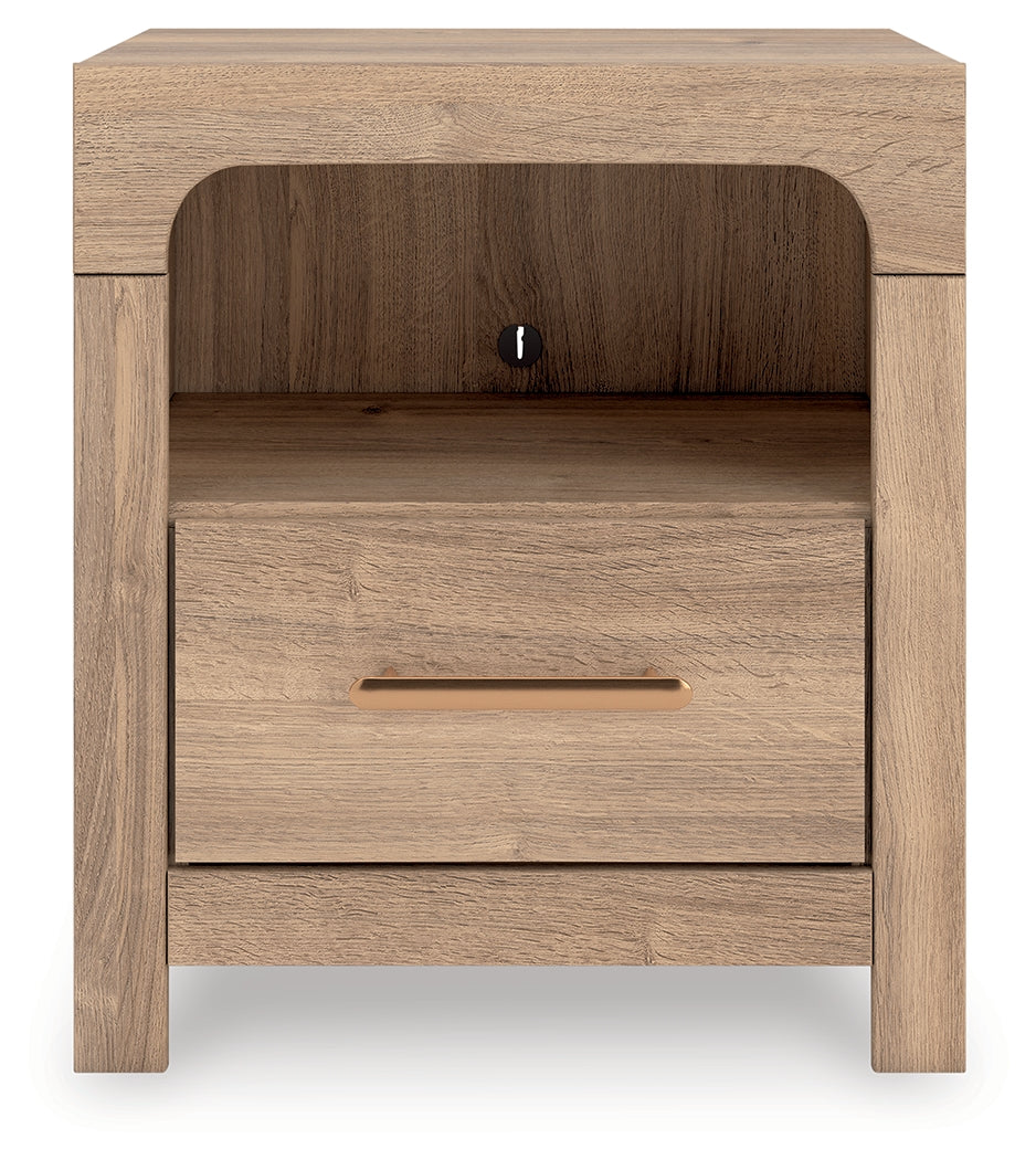 Kinlanni Tan Nightstand by ASHLEY FURNITURE at Eve Furniture