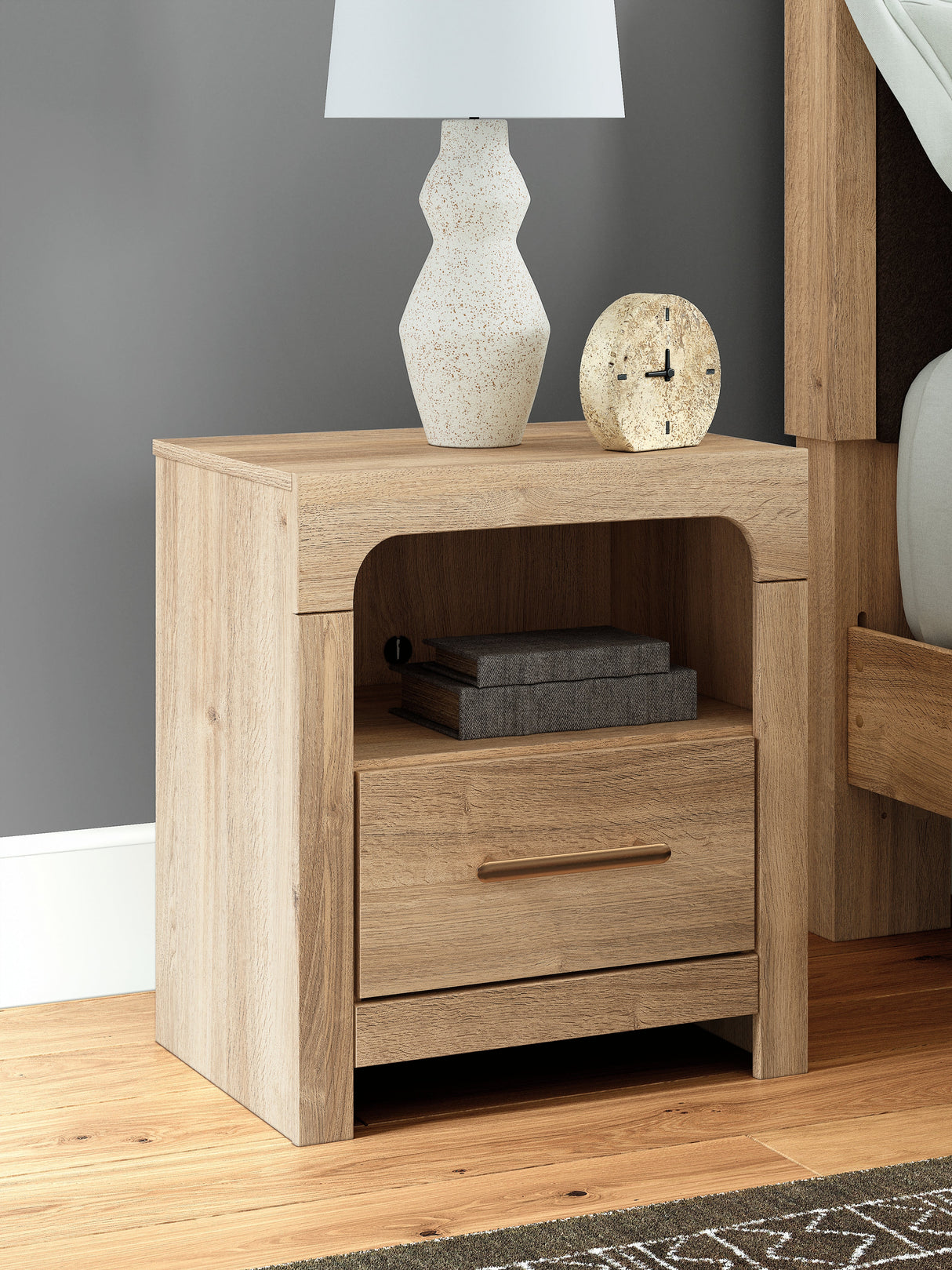 Kinlanni Tan Nightstand by ASHLEY FURNITURE at Eve Furniture