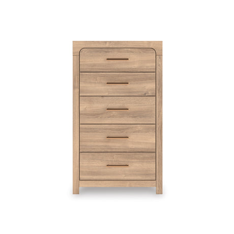Kinlanni Tan Upholstered Panel Bedroom Set by Ashley at Eve Furniture