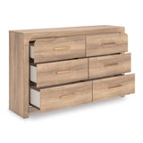 Kinlanni Tan Upholstered Panel Bedroom Set by Ashley at Eve Furniture