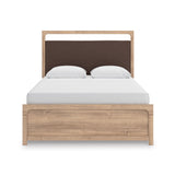Kinlanni Tan Upholstered Panel Bedroom Set by Ashley at Eve Furniture