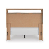 Kinlanni Tan Upholstered Panel Bedroom Set by Ashley at Eve Furniture