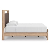 Kinlanni Tan Upholstered Platform Bedroom Set by Ashley at Eve Furniture