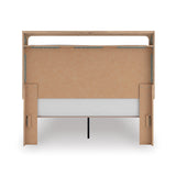 Kinlanni Tan Upholstered Platform Bedroom Set by Ashley at Eve Furniture