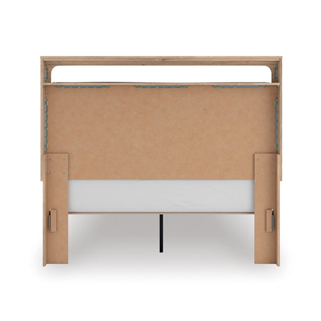 Kinlanni Tan Upholstered Platform Bedroom Set by Ashley at Eve Furniture