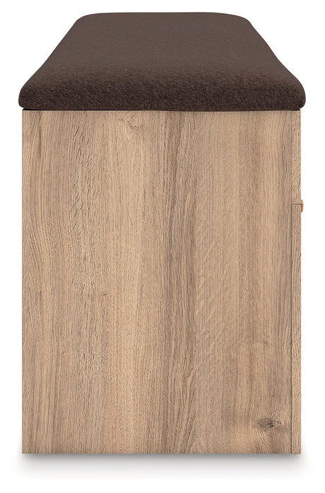 Kinlanni Tan/Brown Bedroom Storage Bench by Ashley at Eve Furniture
