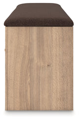 Kinlanni Tan/Brown Bedroom Storage Bench by Ashley at Eve Furniture