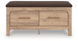 Kinlanni Tan/Brown Bedroom Storage Bench by ASHLEY FURNITURE at Eve Furniture
