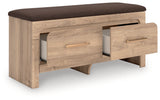 Kinlanni Tan/Brown Bedroom Storage Bench by ASHLEY FURNITURE at Eve Furniture