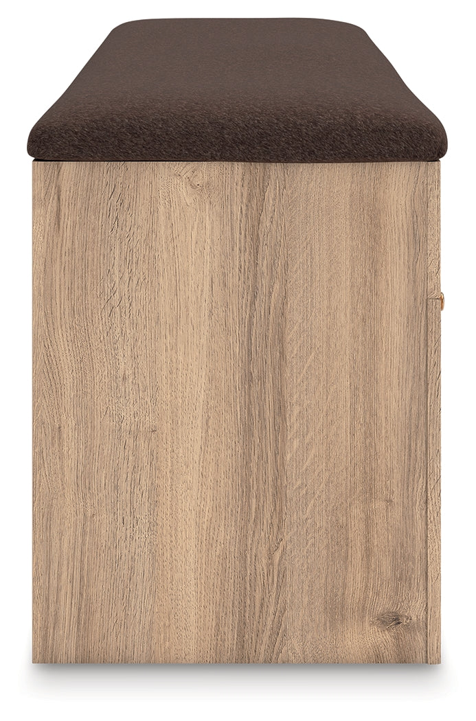 Kinlanni Tan/Brown Bedroom Storage Bench by ASHLEY FURNITURE at Eve Furniture