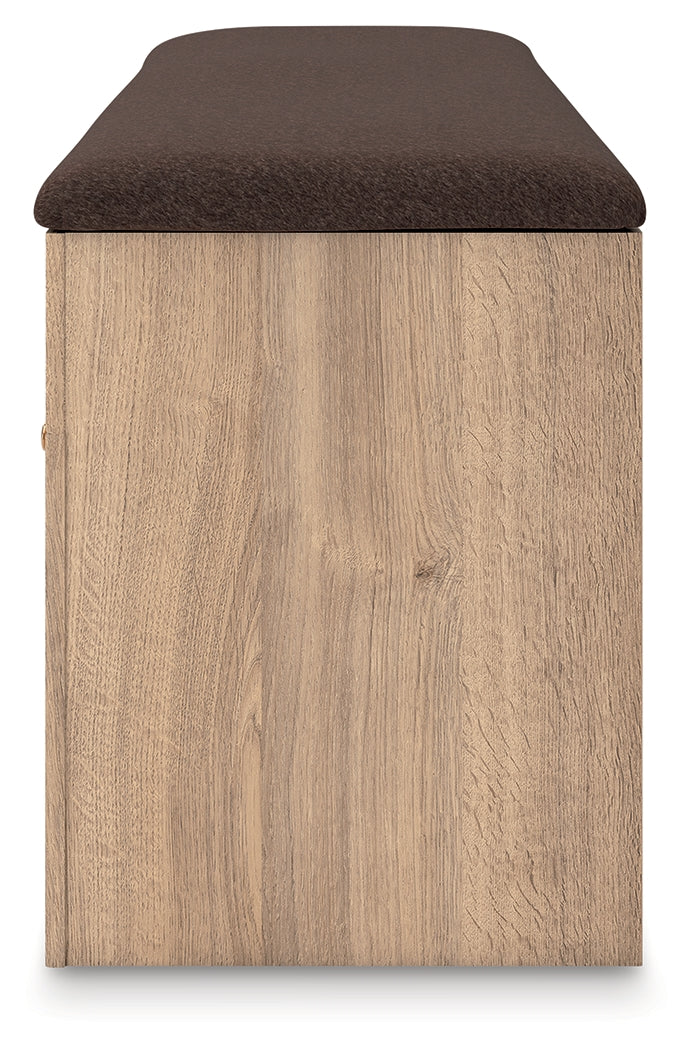 Kinlanni Tan/Brown Bedroom Storage Bench by ASHLEY FURNITURE at Eve Furniture