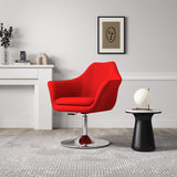 Kinsey Adjustable Height Swivel Accent Chair in Red and Polished Chrome by Manhattan Comfort at Eve Furniture