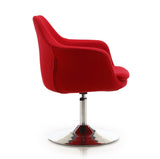 Kinsey Adjustable Height Swivel Accent Chair in Red and Polished Chrome (set of 2) by Manhattan Comfort at Eve Furniture