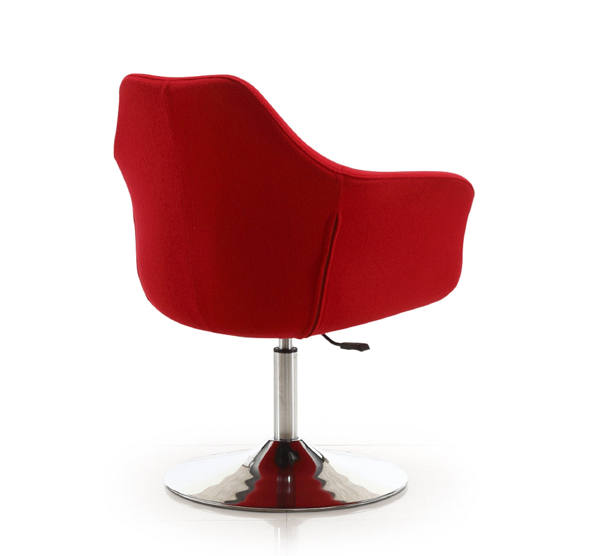 Kinsey Adjustable Height Swivel Accent Chair in Red and Polished Chrome (set of 2) by Manhattan Comfort at Eve Furniture