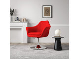 Kinsey Adjustable Height Swivel Accent Chair in Red and Polished Chrome (set of 2) by Manhattan Comfort at Eve Furniture