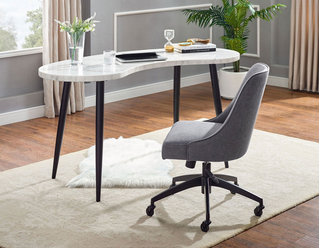 Kinsley 2-Piece Marble Top Desk Set(Marble Top Desk & Desk Chair)