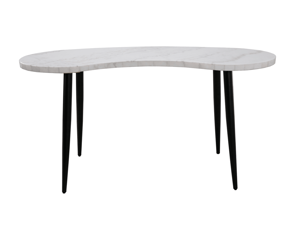 Kinsley White Marble Kidney Shaped Desk by Steve Silver at Eve Furniture