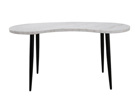 Kinsley White Marble Kidney Shaped Desk by Steve Silver at Eve Furniture