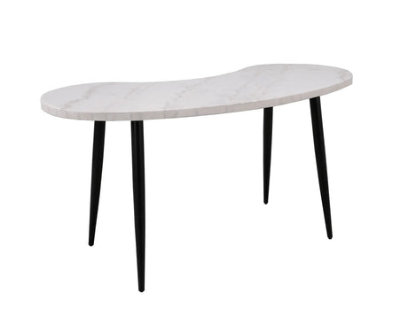 Kinsley White Marble Kidney Shaped Desk by Steve Silver at Eve Furniture