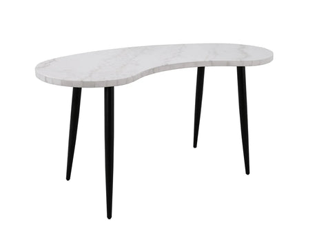 Kinsley White Marble Kidney Shaped Desk by Steve Silver at Eve Furniture