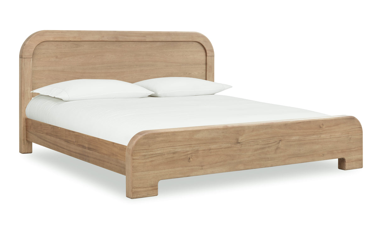 Kione Acacia Wood Queen Platform Bed in Lioness by Modus Furniture at Eve Furniture