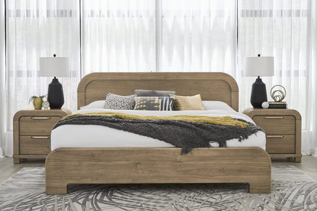 Kione Lioness Two Drawer Acacia Wood Nightstand by Modus Furniture at Eve Furniture