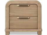 Kione Lioness Two Drawer Acacia Wood Nightstand by Modus Furniture at Eve Furniture