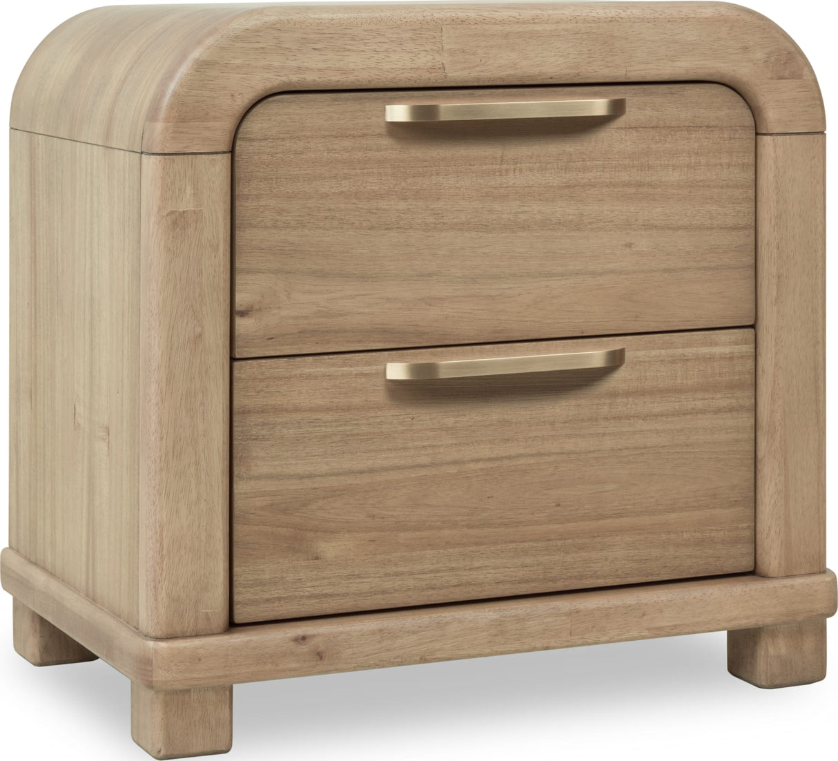 Kione Lioness Two Drawer Acacia Wood Nightstand by Modus Furniture at Eve Furniture