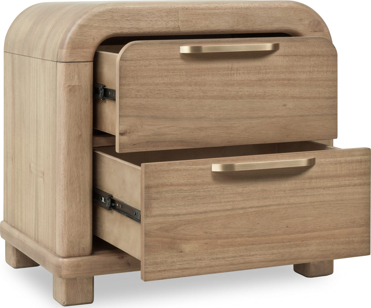 Kione Lioness Two Drawer Acacia Wood Nightstand by Modus Furniture at Eve Furniture
