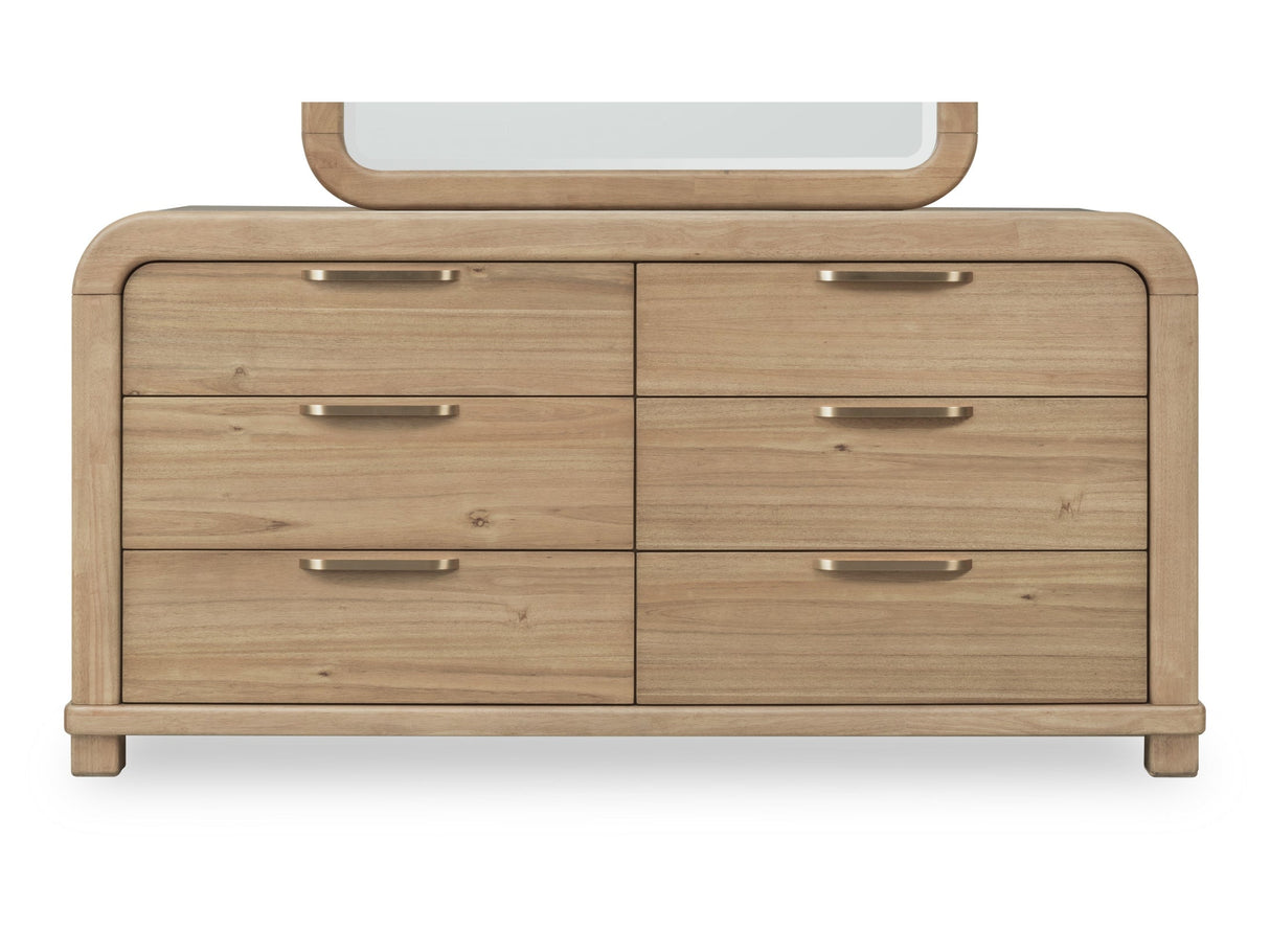 Kione Six Drawer Acacia Wood Dresser in Lioness by Modus Furniture at Eve Furniture