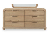 Kione Six Drawer Acacia Wood Dresser in Lioness by Modus Furniture at Eve Furniture