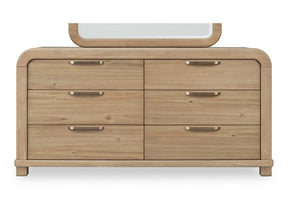 Kione Six Drawer Acacia Wood Dresser in Lioness by Modus Furniture at Eve Furniture