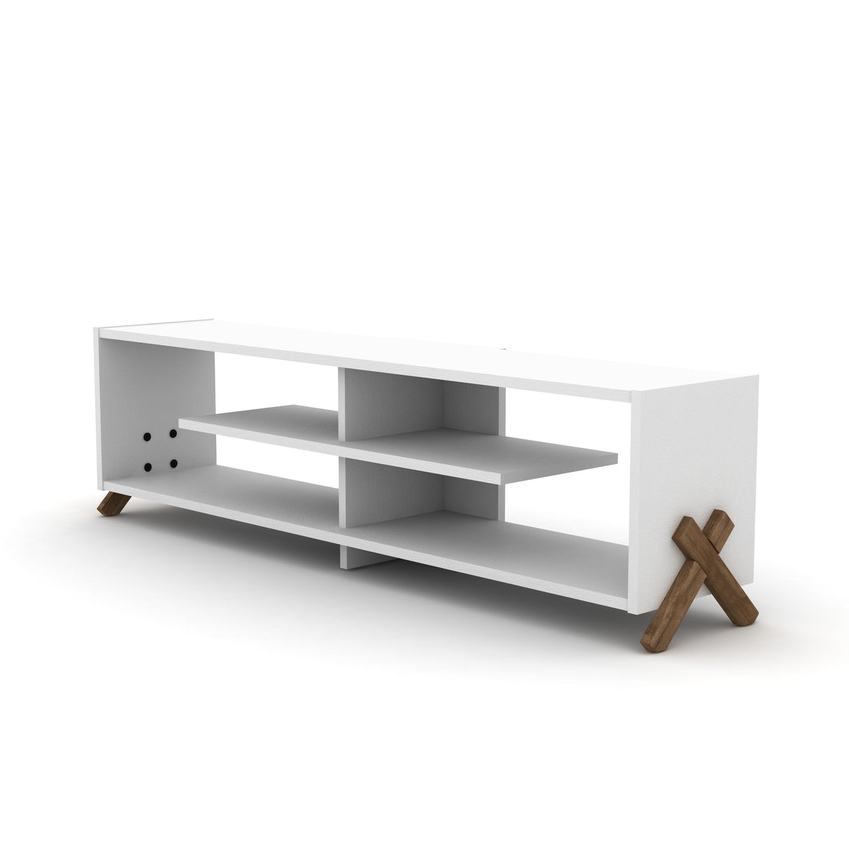 Kipp Tv Stand Walnut-White by Furnia at Eve Furniture