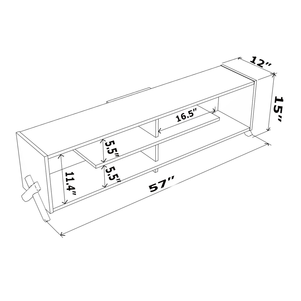 Kipp Tv Stand Walnut-White by Furnia at Eve Furniture