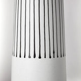 Kira I Small White Pinstripe Ceramic Vase by Mercana at Eve Furniture