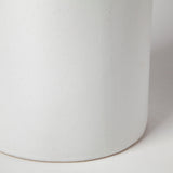Kira I Small White Pinstripe Ceramic Vase by Mercana at Eve Furniture