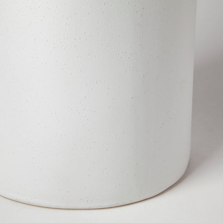 Kira I Small White Pinstripe Ceramic Vase by Mercana at Eve Furniture