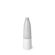 Kira I Small White Pinstripe Ceramic Vase by Mercana at Eve Furniture