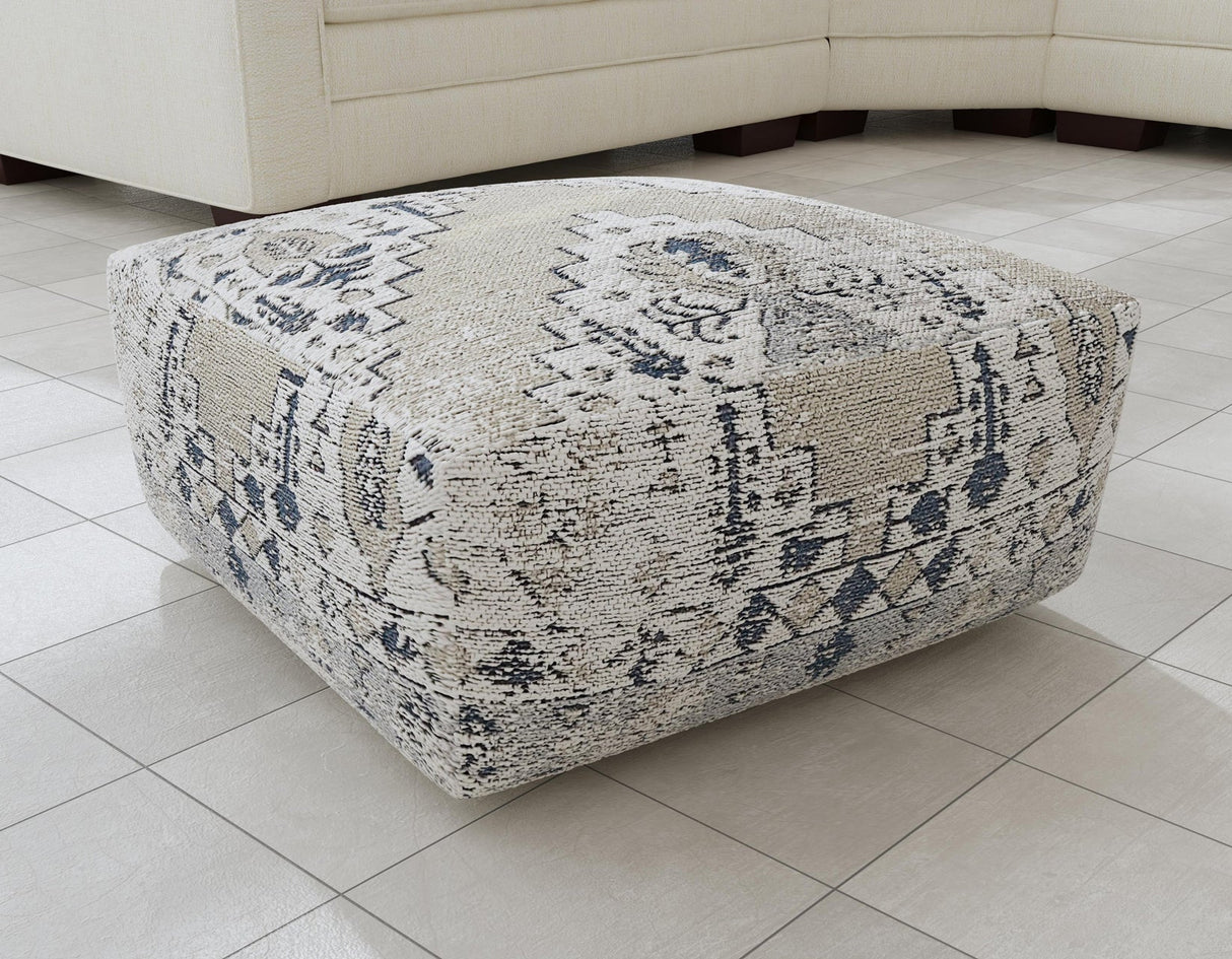 Kira Jacquard Woven Fabric Printed Pouf