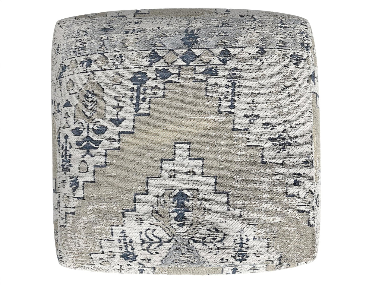 Kira Jacquard Woven Fabric Printed Pouf