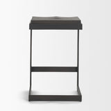 Kiran 17L x 17W x 26H Black Wood W/ Black Metal Base C-Shape Counter Stool by Mercana at Eve Furniture