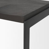 Kiran 17L x 17W x 26H Black Wood W/ Black Metal Base C-Shape Counter Stool by Mercana at Eve Furniture