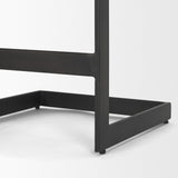 Kiran 17L x 17W x 26H Black Wood W/ Black Metal Base C-Shape Counter Stool by Mercana at Eve Furniture