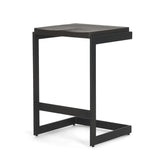 Kiran 17L x 17W x 26H Black Wood W/ Black Metal Base C-Shape Counter Stool by Mercana at Eve Furniture
